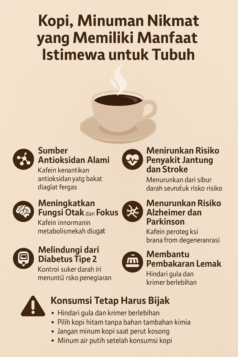 Kopi, Minuman Nikmat yang Memiliki Manfaat Istimewa untuk Tubuh