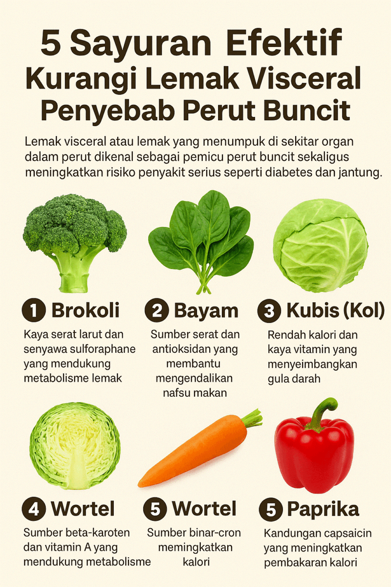 Inilah Sayuran yang Ampuh Kurangi Lemak Visceral dan Perut Buncit